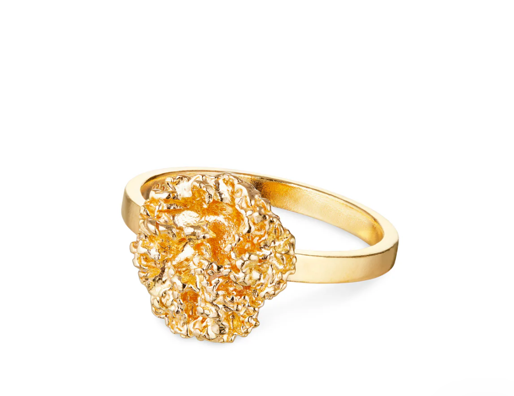 FLORA DANICA: Persille Ring Forgyldt (custom engraved)