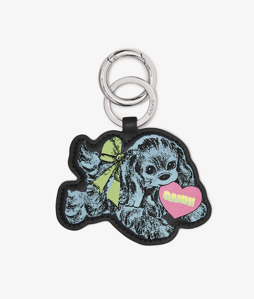 GANNI: Blue Puppy Keyring